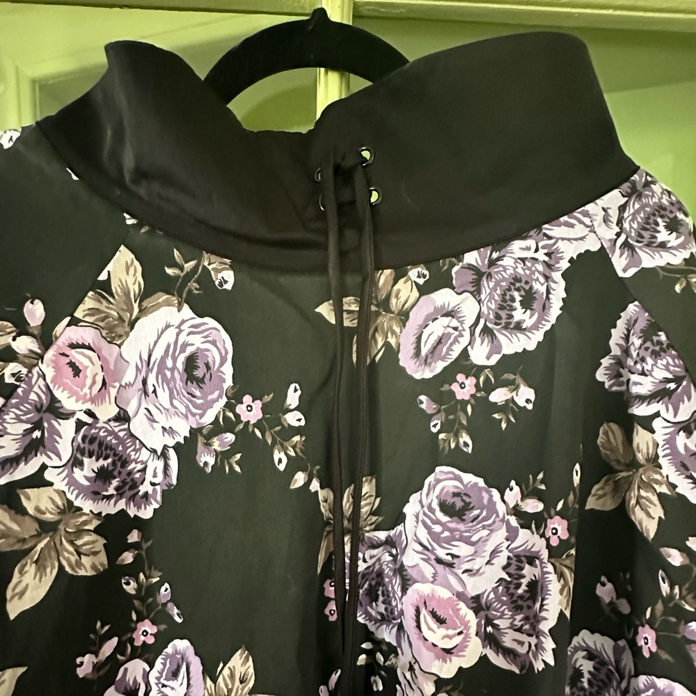 Pinup Girl Clothing purple roses corset skirt Large